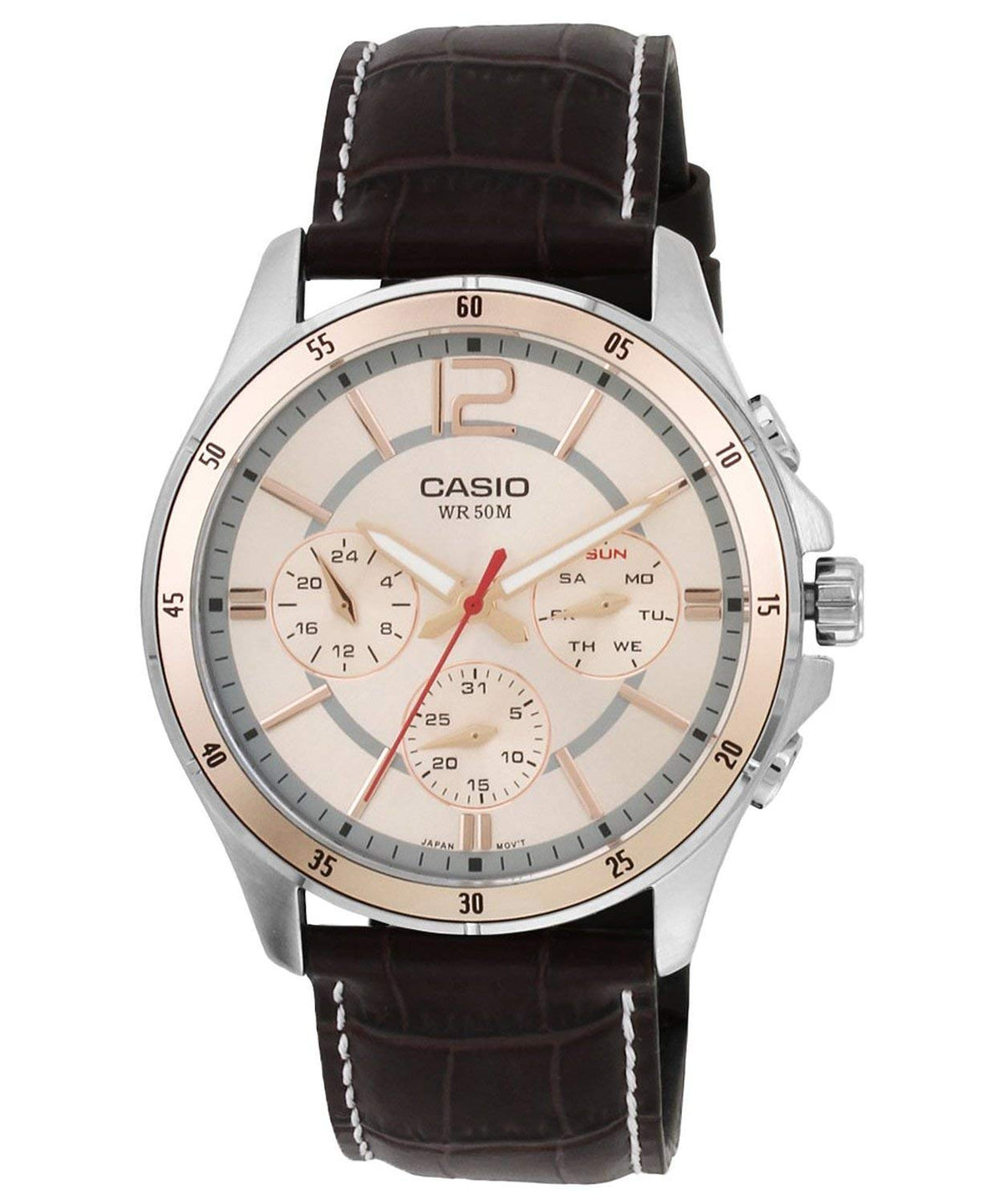 Casio Stainless Steel Analog Watch Brown/Rose Gold