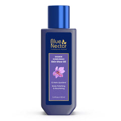 Blue Nectar Kumkumadi Body Oil for Glowing Skin | Moisturizing Oil for Dry Skin with Relaxing Aroma | Natural Body Oil for Women & Men (12Herbs, 100ml)
