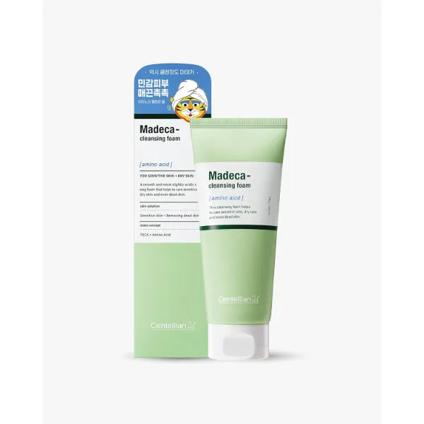 CENTELLIAN 24 Cleansing Foam with Centella Asiatica, TECA, Amino Acid - Korean Skin Care Hypoallergenic Face Wash - Gentle, Exfoliating Daily Cleanser (5.64 oz)