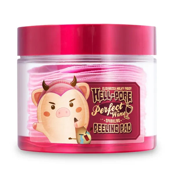 Elizavecca Exfoliate, Cleansing, Milky Piggy Hell-Pore Perfect Wine Sparkling Peeling Pad, 200Ml