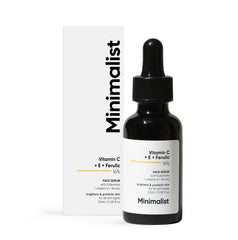 Minimalist 16% Vitamin C Face Serum (Advanced) With Vit E, & Ferulic Acid For Glowing Skin | Advanced Brightening Formula With Power of Vit C & E, Ferulic Acid & Fullerenes