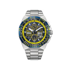 Citizen Men Ecodrive Promaster Blue Dial Stainless Steel Analog-Digital Watch, Silver