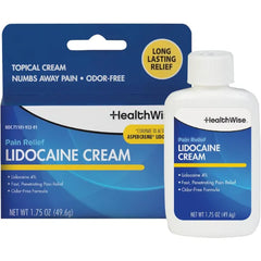 HealthWise Maximum Strength Lidocaine Cream | Numbs Away Pain | Long-Lasting Relief | Non-Greasy | 1.75 Oz