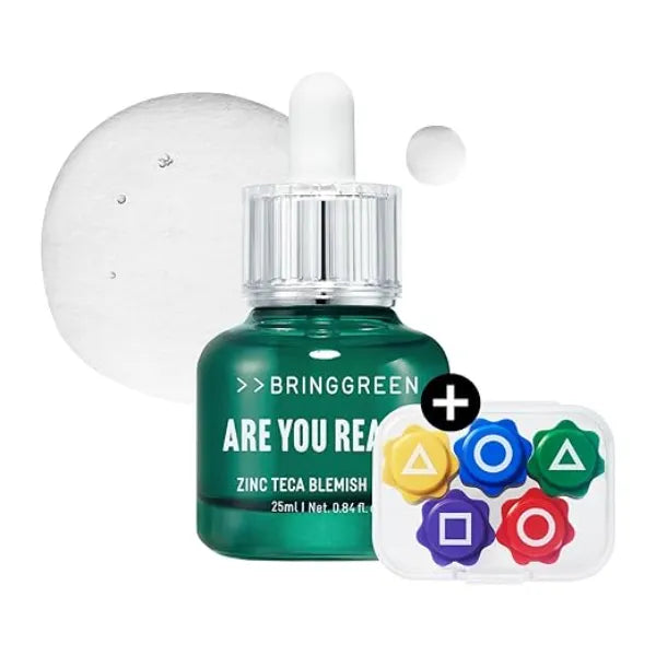 BRING GREEN X NETFLIX SQUID GAME Edition Zinc Teca Serum 25mL Calming Serum for Skin Soothing & Oil Control Includes Free Gonggi Tossing Game as Seen in Squid Game