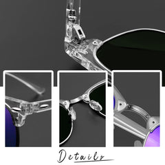 Joopin Polarized Semi Rimless Sunglasses Men Women, Classic Half Frame Sun Glasses UV Protection