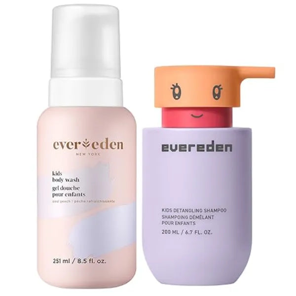 Evereden Kids Shampoo Detangler & Body Wash Cool Peach Made With Clean and Non toxic Ingredients Gentle Skin Care for Kids