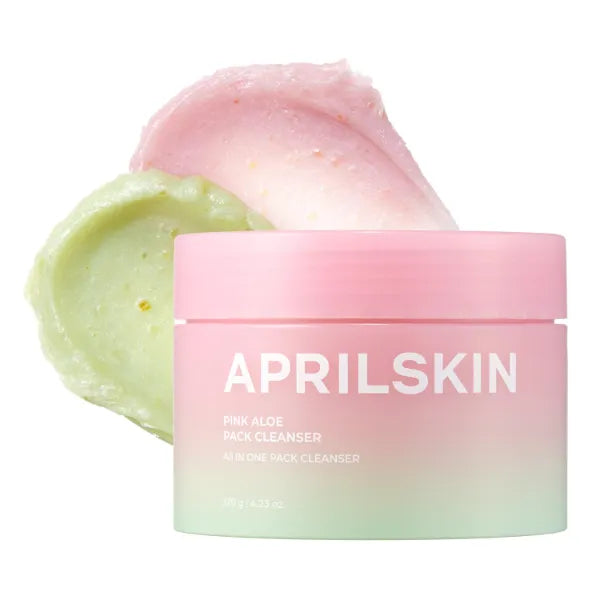APRILSKIN Pink Aloe Facial Polish Cleanser | Gentle Exfoliation with Mungbean & Soybean Scrub | Removes Waterproof Makeup & Sunscreen, Non-Comedogenic Cleanser for All Skin Types, Korean Skincare - 4.23 Ounce