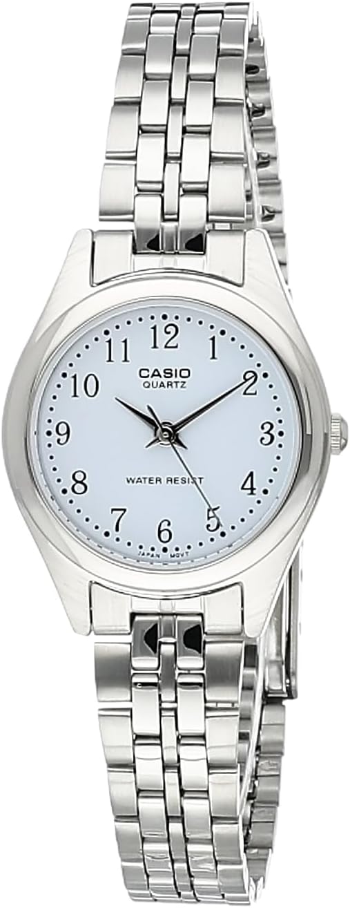 Casio Womens Quartz Watch, Analog Display and Leather Strap