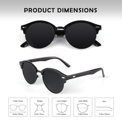 GQUEEN Classic Horn Rimmed Semi Rimless Polarized Sunglasses for Men Women GQO6