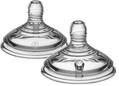 Tommee Tippee Closer to Nature Baby Bottle Teats, Breast-Like, Anti-Colic Valve, Soft Silicone, Fast Flow, 6m+, Pack of 2