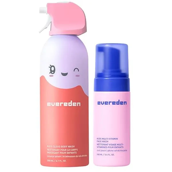 Evereden Kids Cloud Body Wash Creamy Nourishing Cloud Like Texture and Kids Face Wash, Non-toxic and Clean Ingredients, Multi Vitamin Skin Care