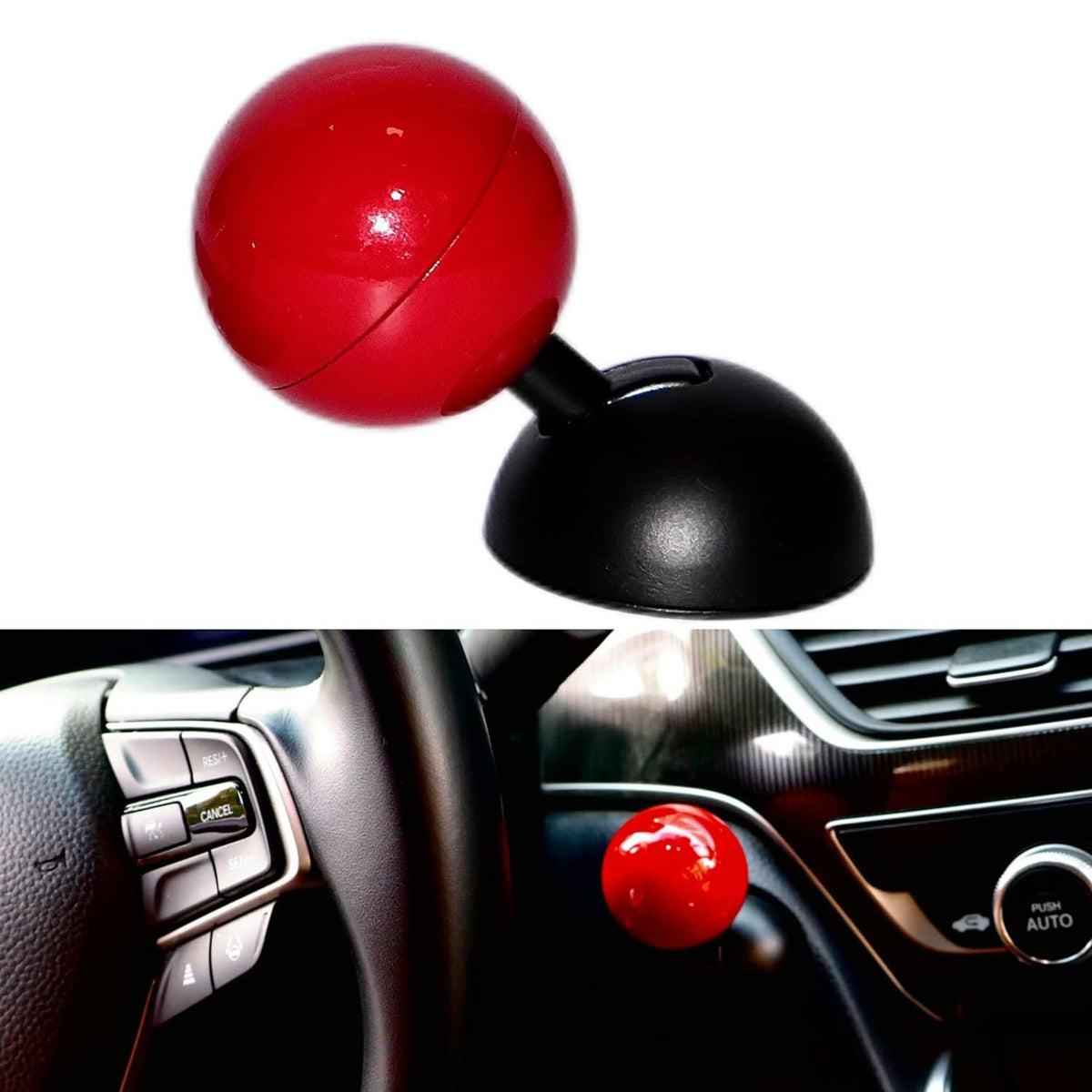 CSYBYW Car Push to Start Button Rocker,Car One Button Start Lever,Car Engine Start Stop Button Joystick,Automotive One-Touch Start Button Starter Cover Decorative Accessories(Red)