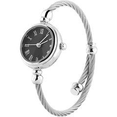 KASTWAVE Women Watches Luxury Quartz Watches Silver Cable Band Women's Small Size Bangle Watch