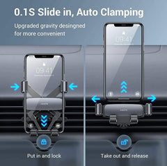AINOPE Gravity Car Phone Holder 2024 Upgrade Mobile Holder for Car Vent Auto Lock Hands Free Car Phone Holder fits for All 4-7 IN Phone Samsung Galaxy iPhone 16 Pro Max Plus 15 14 13