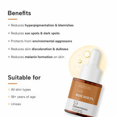 DERMATOUCH Kojic Acid 2% Serum | Best For Hyperpigmentation & Uneven Skin Tone | For Both Men & Women | 18.00 ml (Pack of 1)