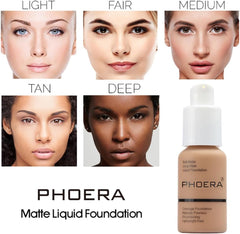 2 Pack PHOERA Foundation 106 Warm Sun Makeup,Full Coverage Foundation for Women and Girls