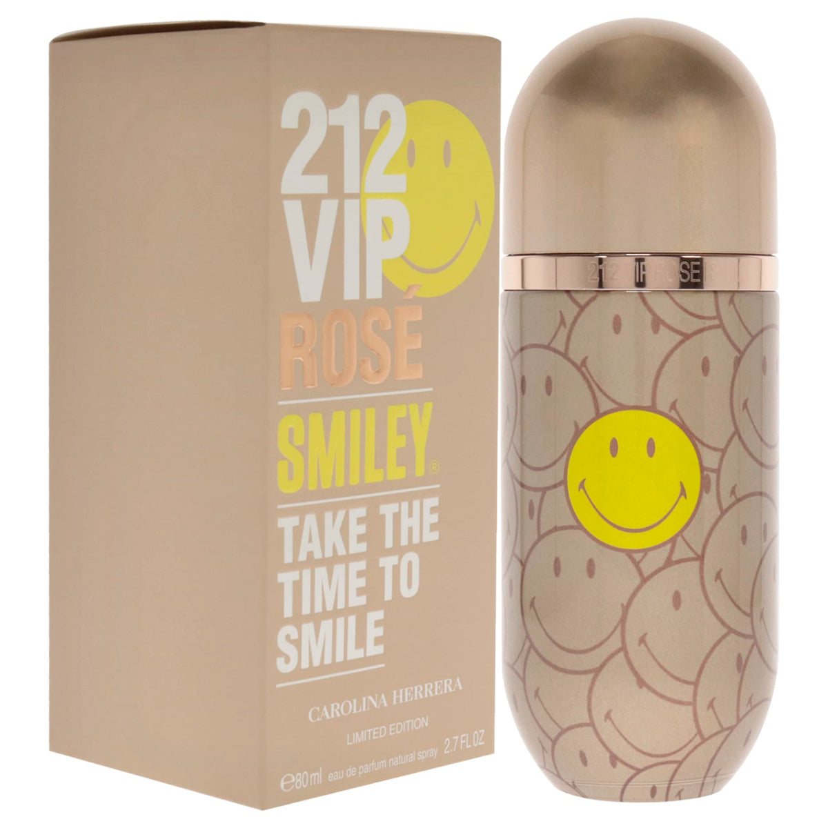 Carolina Herrera 212 VIP Rose Smiley Limited Edition Eau De Parfum For Women 80ml