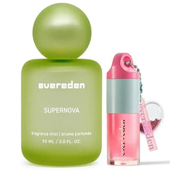 Evereden Supernova Fragrance Hair and Body Mist & Sakura Tinted Non Toxic Lip Gloss Set Amplify Your Self Expression Non Toxic Kids Makeup & Collectible Hair and Body Spray for Teen Girls