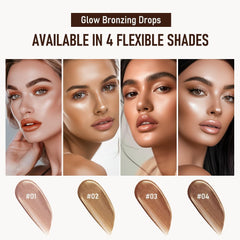 NALACAL Liquid Bronzer Glow Drops for Face and Body, Waterproof Shimmer Illuminator with Nourishing Skincare Benefits, Deep Bronze Glow for a Radiant Sun-Kissed Look (03)