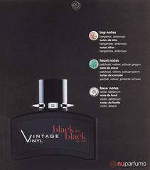 Nu Parfums Black Is Black Vintage Vinyl Eau de Toilette Spray for Men, 3.4 Ounce