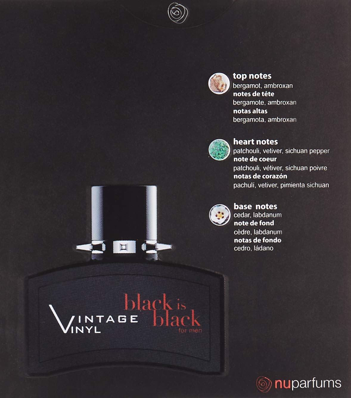 Nu Parfums Black Is Black Vintage Vinyl Eau de Toilette Spray for Men, 3.4 Ounce