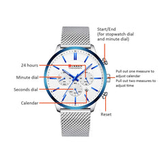 CURREN 8340 Man Watch Man Sport Watch Man Waterproof Outdoor Wristwatch Man Watch Man Chronograph Quartz Business Watch Male Watch for Men
