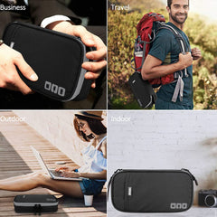 Bhuuno Acoki Travel Carry Bag,Electronic Accessories Thicken Cable Organizer Bag Portable Case for Hard Drives, Cables, Black(S)