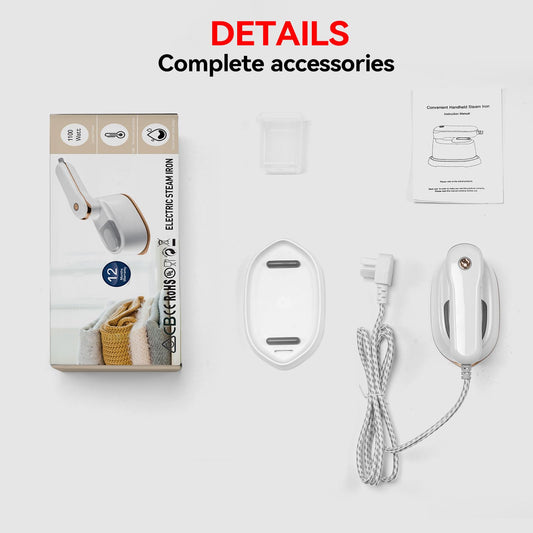 Steamer, 2-IN-1 Iron Steamer for Clothes, Powerful Travel Steamer Iron for Travel, 1100W, 15S Fast Heat-up, 3 Steam Levels Output, Portable Steamer Clothes for Travel Home & Office (220-240V) - White