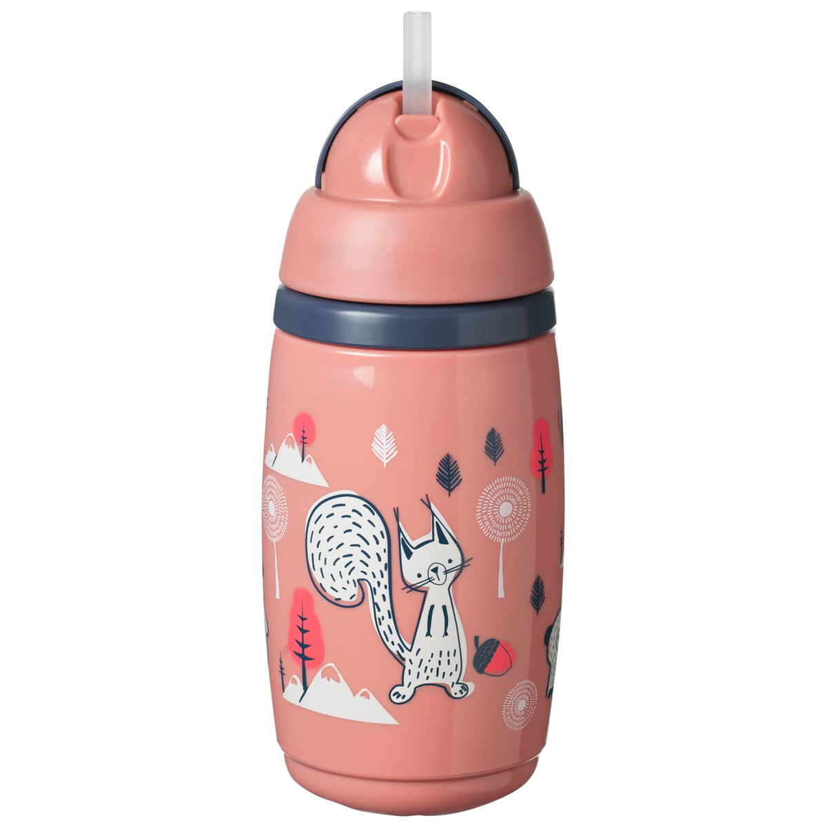 Tommee Tippee Superstar Insulated Straw Cup, Tommee Tippee for Babies with INTELLIVALVE Leak and Shake-Proof Technology and BACSHIELD Antibacterial Technology, 12m+, 266ml, Pack of 1, Pink