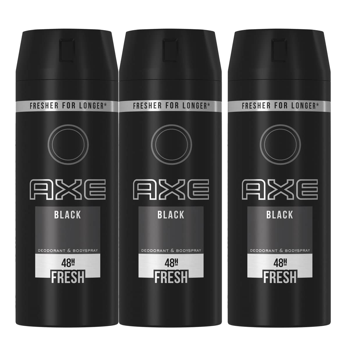 Axe Men Deodorant Body Spray for Long Lasting Odour Protection, Black, 48 hours Irresistible Fragrance, 150ml 540.0 grams, 3.0 count, 3