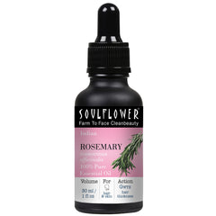 SOULFLOWER ORGANIC ROSEMARY OIL FOR HAIR GROWTH, HAIRFALL CONTROL & SCALP NOURISHMENT, 100% PURE ESSENTIAL OIL, ECOCERT COSMOS CERTIFIED, 30ML/ 1 FL OZ