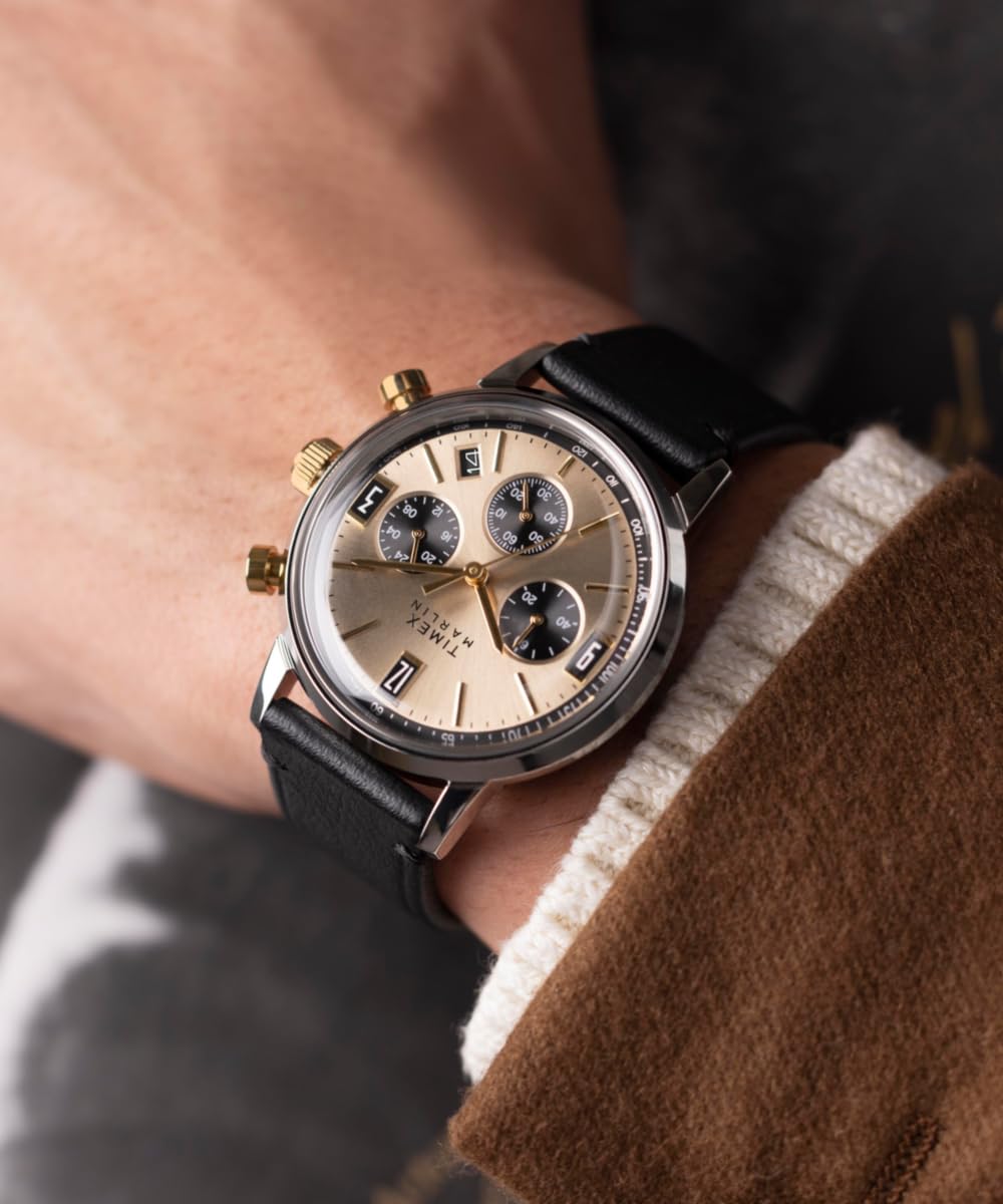 Timex Men's Chronograph Quartz Watch with Leather Strap TW2W60300