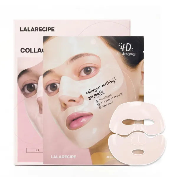 LALARECIPE Collagen Melting Hydrogel Night Mask, Vegan Collagen, Bakuchiol & Peptides for Firming & Glass Glow, Intensive Overnight Visible Resilience Care, Korean Skin Care (1.35 fl oz x 4ea)