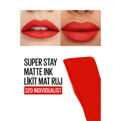 Maybelline Superstay Matte Ink Orange Red Liquid Lipstick 320 Individualist