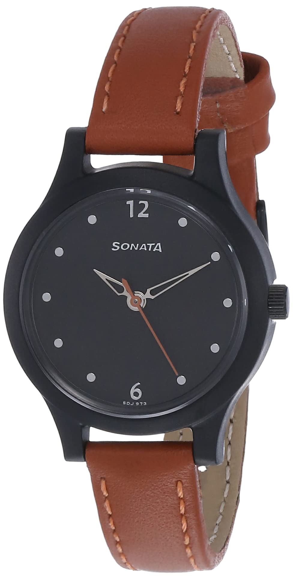 Sonata Black Dial Analog watch For Women-NR87030PL04W