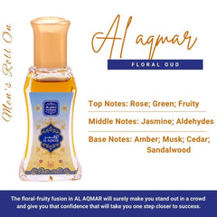 AL AQMAR Perfume Oil Rollerball Non Alcoholic Fragrance Oil Musk Amber Sandalwood Floral Perfumes for Men by Naseem Perfume 24 mL / 0.81 Fl Oz (Pack of 1) - Long Lasting Men's Fragrances.