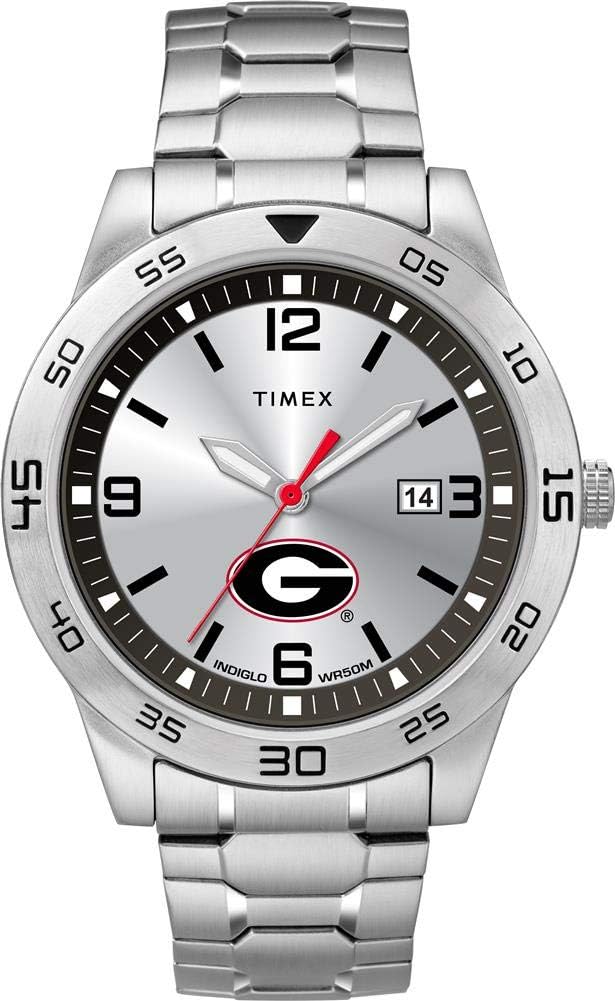 Timex Tribute Men's Citation 42mm Quartz Watch with Stainless Steel Strap - Georgia Bulldogs
