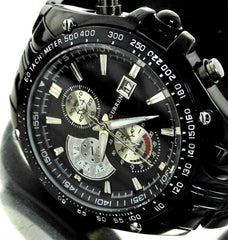 CURREN LUXURY HOUR DIAL DATE CLOCK SPORT MEN STAINLESS STEEL QUARTZ WRIST WATCH M-2448 - Black
