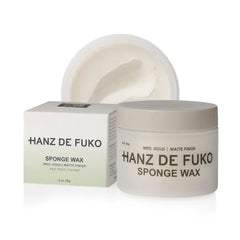 Hanz de Fuko Sponge Wax – Premium Men’s Hair Styling Wax for a Medium Hold, Semi-Matte Finish – Ideal Texture Product for All Hair Types, Especially Thick Hair – 2 oz