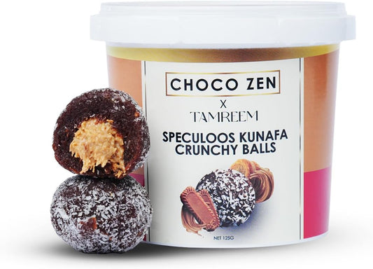 Choco Zen Dubai Trend Crunchy Kunafa Balls 125g – Luxury Middle Eastern Dessert, Premium Dates Coated in Delicious Chocolate with Crispy Kunafa
