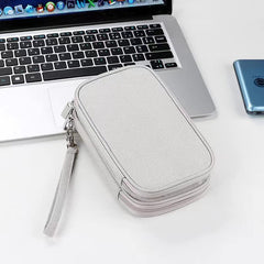 Portable Electronic Organizer Cable Bag Small ProCase Travel Tech Case Hard Drive Accessories Storage Carrying Cases Soft Carrying Pouch for, Cord, Charger, Earphone Flash Drive, USB, SD Card (Grey)