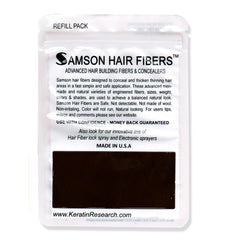SAMSON HAIR FIBERS by Best Loss Concealer Building Containers & Refills for all brand names Made in USA (Dark Brown Refill)