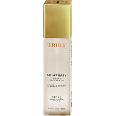 Truly Beauty Solar Baby SPF 45 Invisible Sunscreen Oil for Sensitive Skin Lightweight Body Oil Sunscreen for Glowing Skin Broad Spectrum UVA/UVB Protection No White Cast 3.1 Fl Oz