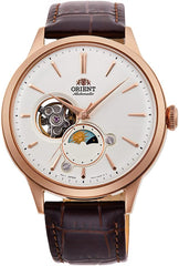 Orient Sun & Moon Watch Men's Automatic Hand Winding Elegant Steel or Leather Wrist Watch with Day and Night Function