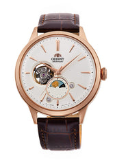 Orient Sun & Moon Watch Men's Automatic Hand Winding Elegant Steel or Leather Wrist Watch with Day and Night Function