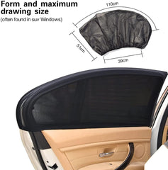 Showay Car Sun Shade Side Window Windshield Cover Uv Protect Perspective Mesh Velcro Universal Accessories Windows Curtain (One Pair) Pair For Back Side)