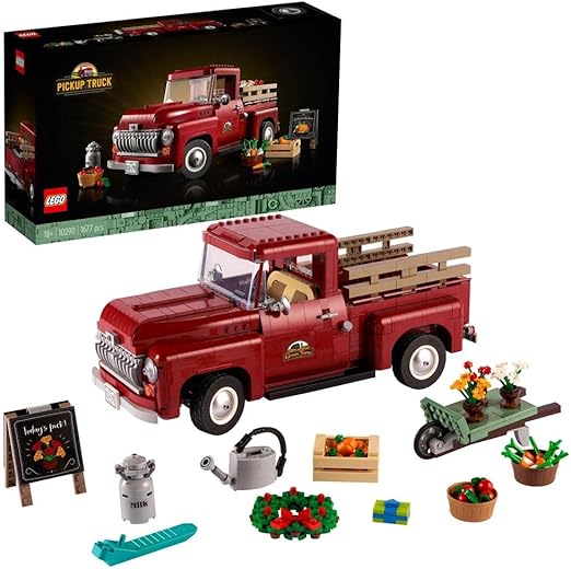 LEGO ICONS Pickup Truck 10290 Building Blocks Toy Set (1,677 Pieces)