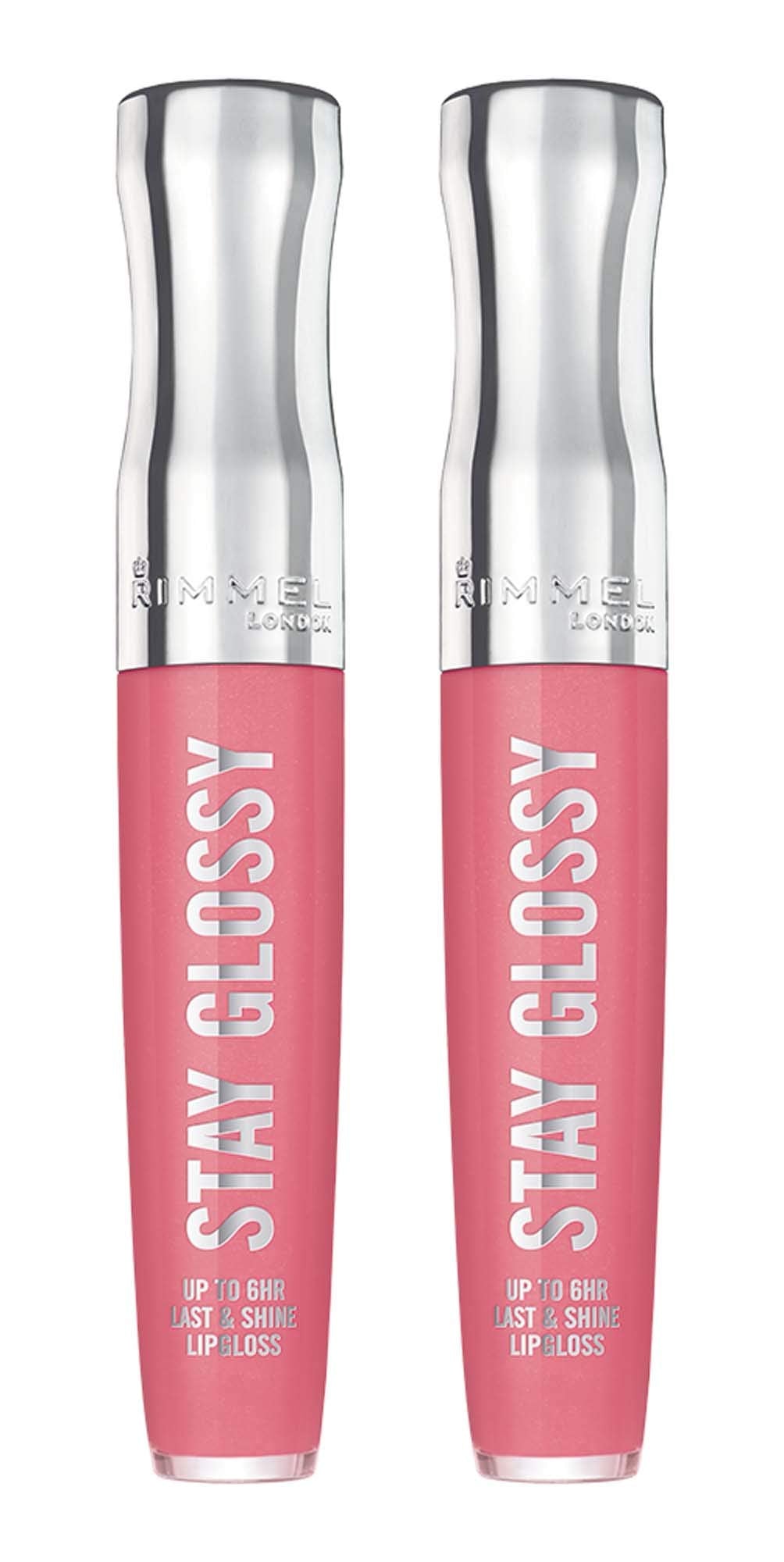Rimmel Stay Glossy 6-Hour Lip Gloss, Claridge Ruby, 0.18 fl oz (Pack of 2)