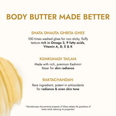 Kapiva Ghee Kumkumadi Body Butter - 200g for a Smooth and Hydrated Skin