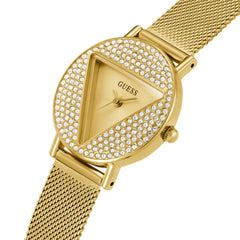 GUESS Women's 30mm Watch - Gold-Tone Bracelet Champagne Dial Gold-Tone Case